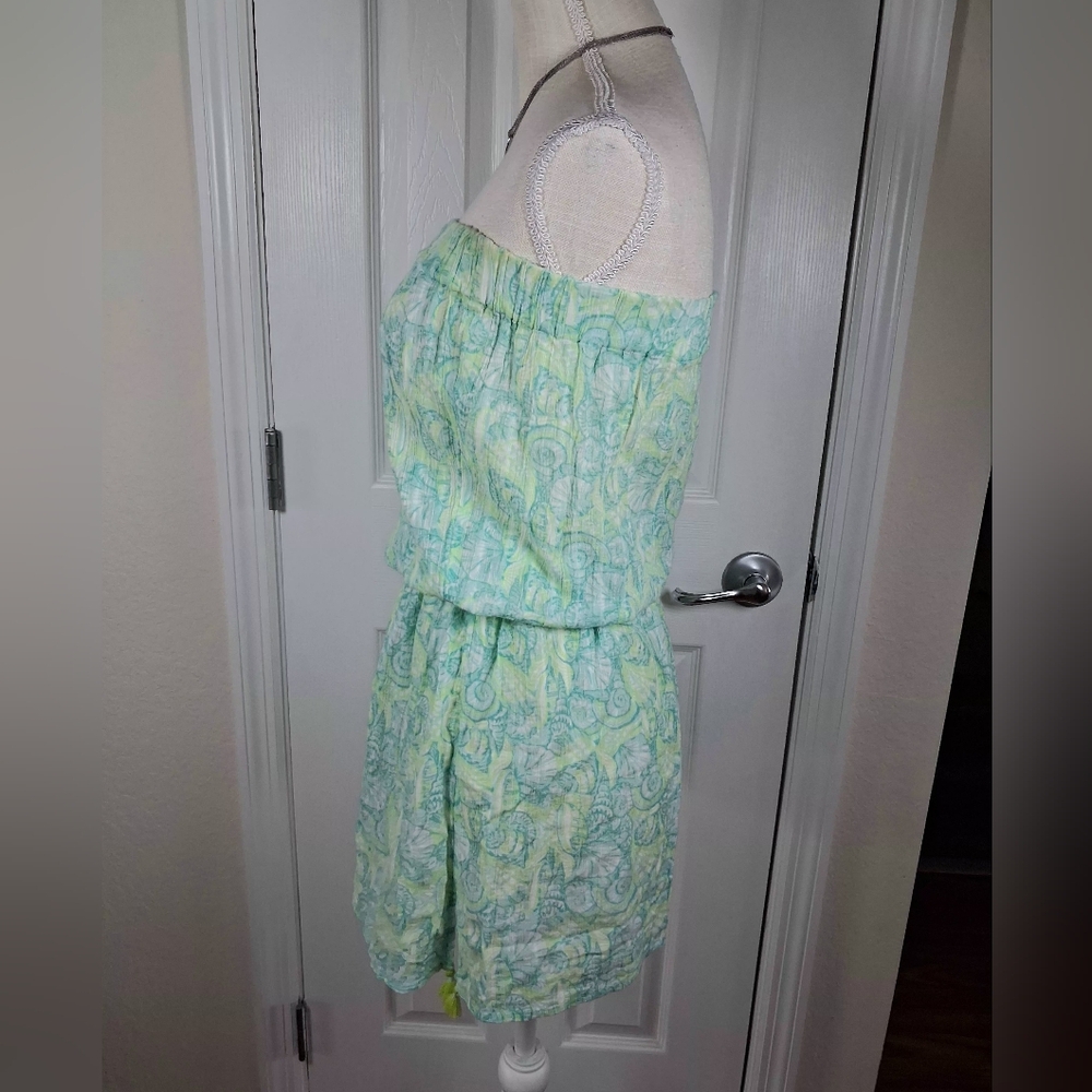 Vineyard Vines Shells Allover Print Green/Blue Bandeau Top Swim Coverup  XXS - Picture 5 of 16